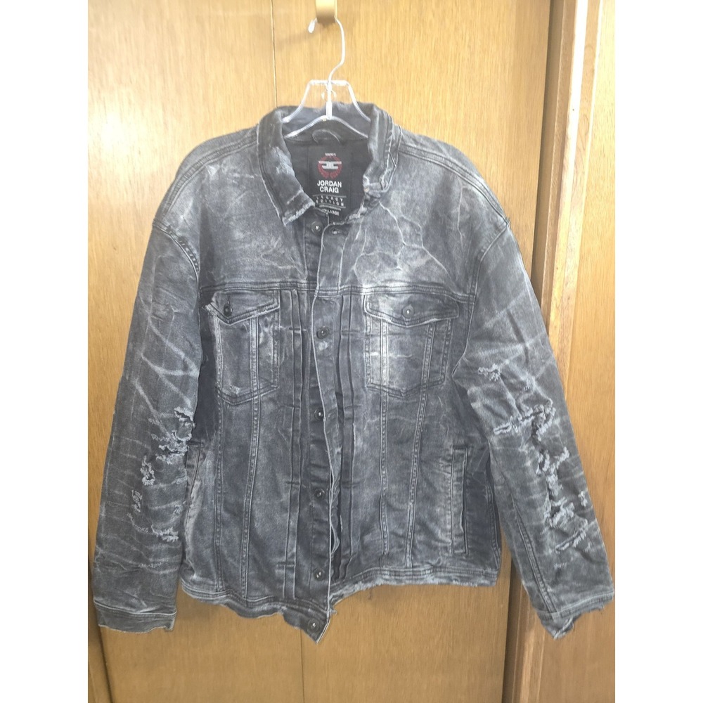 Jordan Craig Denim Jacket‎ Mens 2xl  Raglan Legacy Edition Distressed Painted